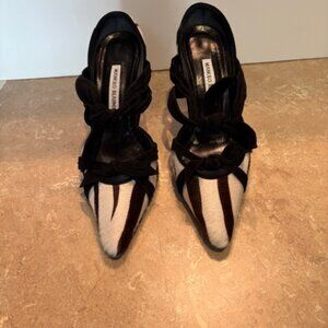 Manolo Blahnik Zebra striped pumps